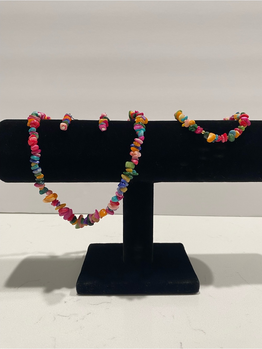 Colorful Multistrand Beaded Necklace and Bracelet Set